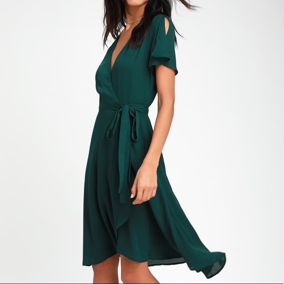wrap midi occasion dress